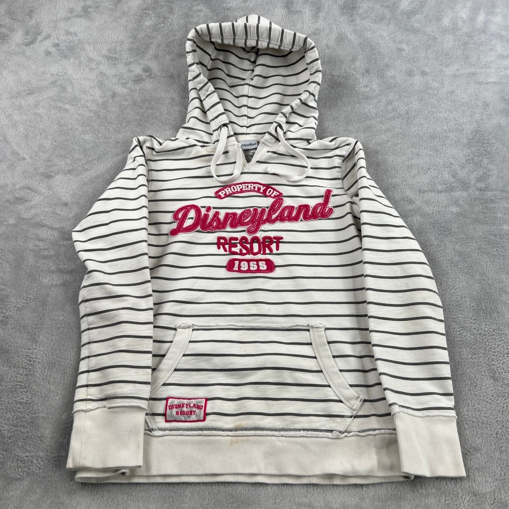 Disney Cream & Black Striped 'Disneyland Resort' Pullover Hoodie